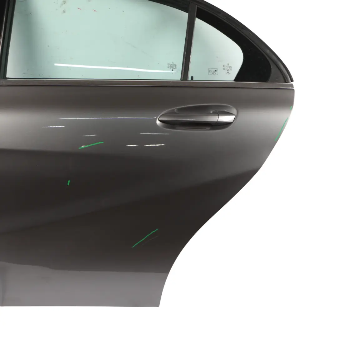 Door Rear Left N/S A-Class Mountain Grey Metallic - 787 to Mercedes W176 with Part number A1767300105 Mercedes W176 Door Rear Left N/S A-Class Mountain Grey Metallic - 787 - SKU A1767300105-MG1 - Part number A1767300105