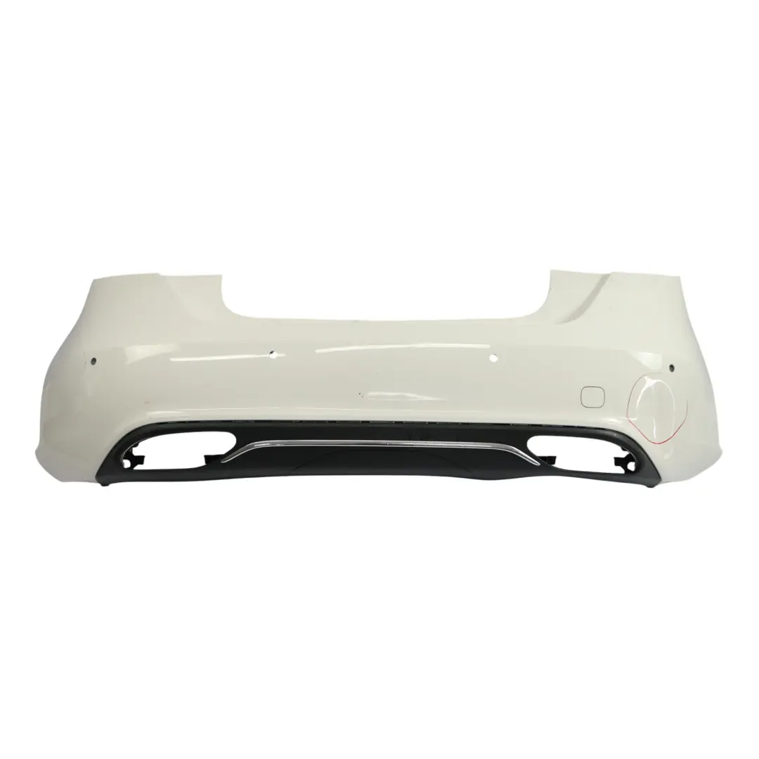 Bumper Rear Trim Panel Covering Calcite White - 650 to Mercedes W176 with Part number A1768807040 Mercedes W176 Bumper Rear Trim Panel Covering Calcite White - 650 - SKU A1768807040-CW - Part number A1768807040
