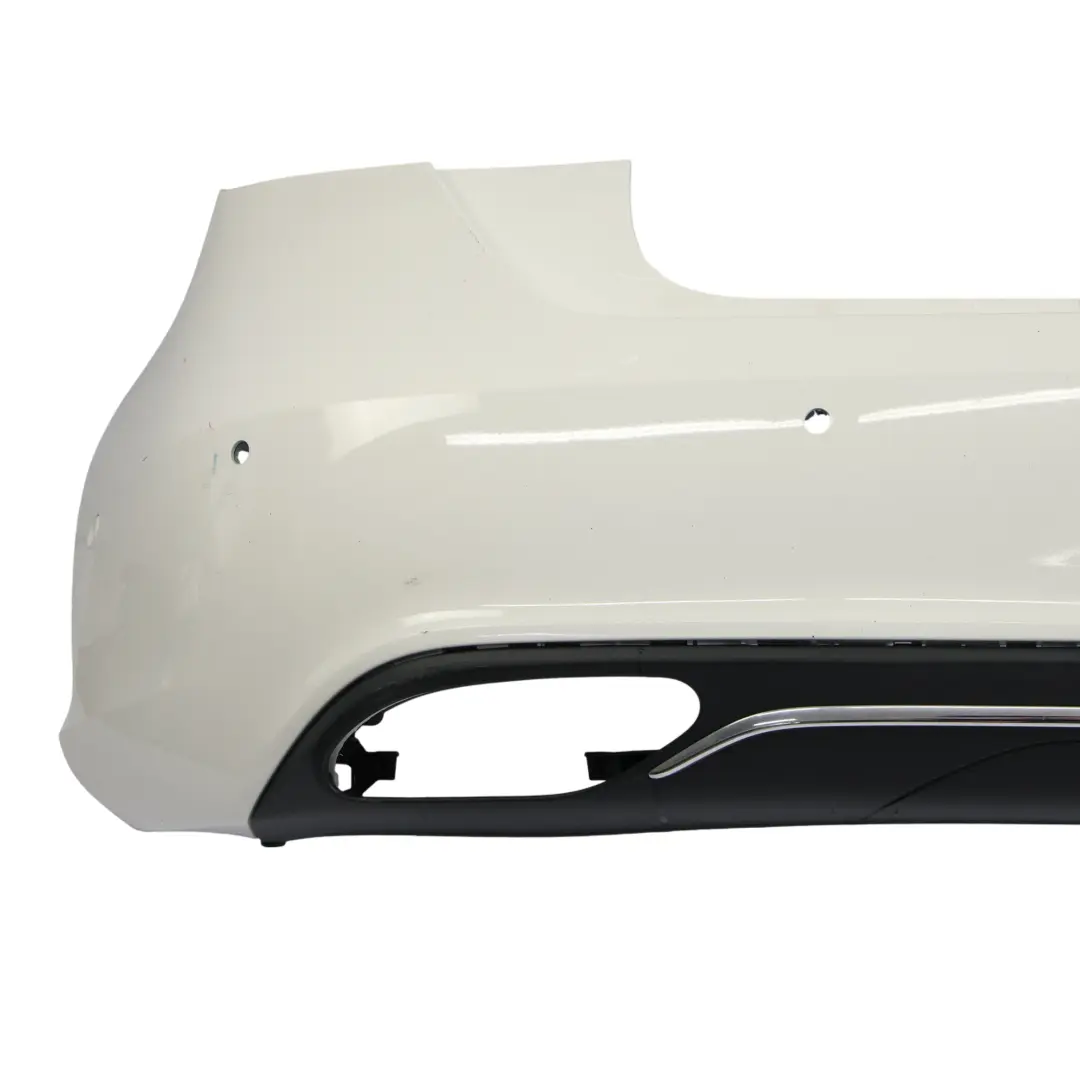 Bumper Rear Trim Panel Covering Calcite White - 650 to Mercedes W176 with Part number A1768807040 Mercedes W176 Bumper Rear Trim Panel Covering Calcite White - 650 - SKU A1768807040-CW - Part number A1768807040