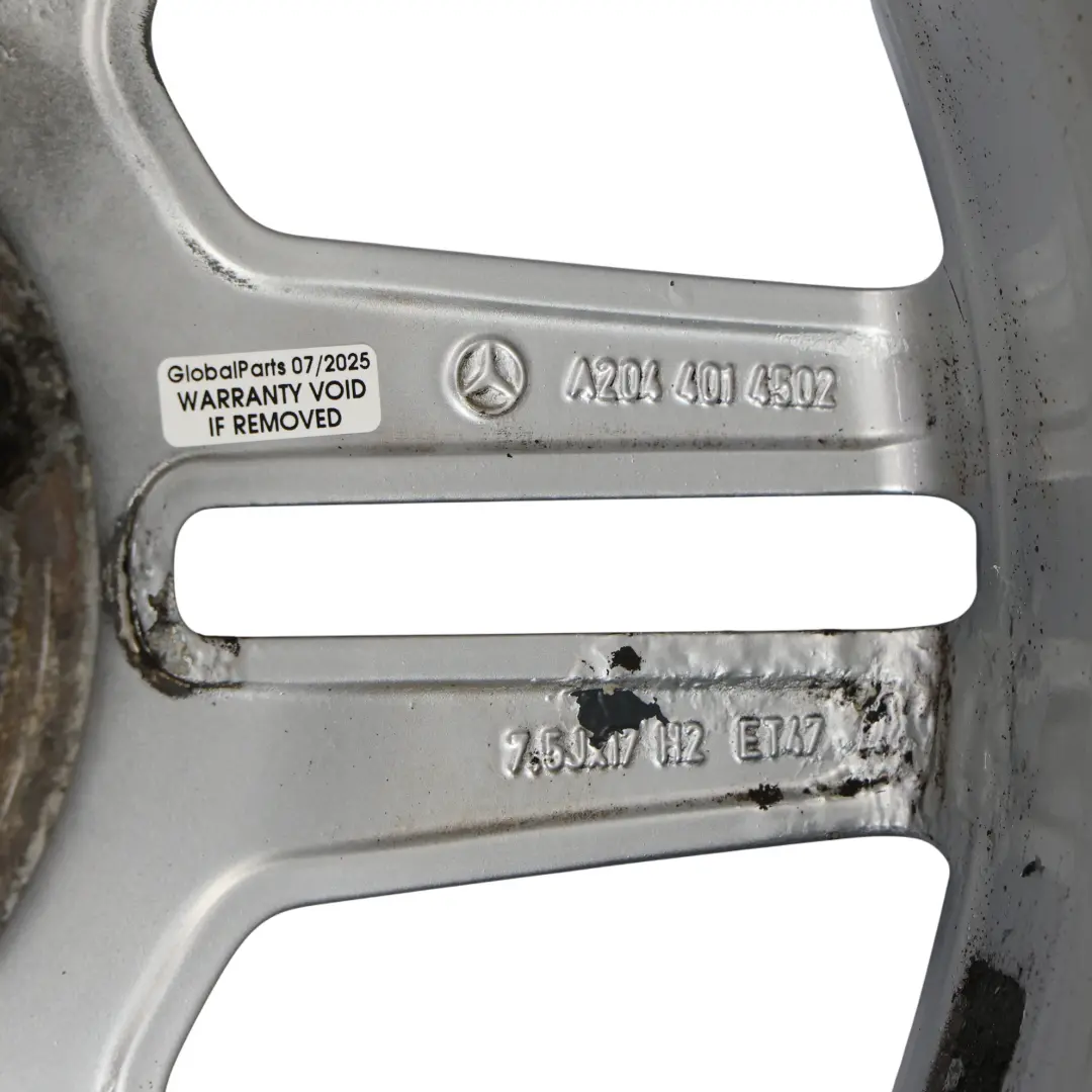 Jante alliage à double branche 17" ET:47 7,5J pour Mercedes W204 AMG 6 à propos du numéro de pièce A2044014502 Mercedes W204 AMG 6 Jante alliage à double branche 17" ET:47 7,5J - SKU A2044014502-1 - Numéro de pièce A2044014502
