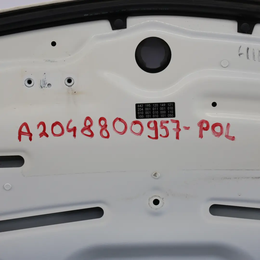 Mercedes W204 Maska Pokrywa Silnika Polar White Biały - 149 - SKU A2048800957-POL1 - Numer Części A2048800957
