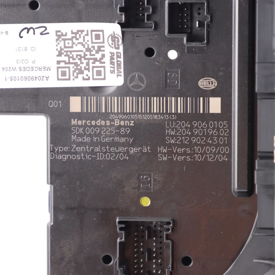 Mercedes W204 SAM Skrzynka Bezpieczników Moduł Sterownik SAM - SKU A2049060105-1 - Numer Części A2049060105