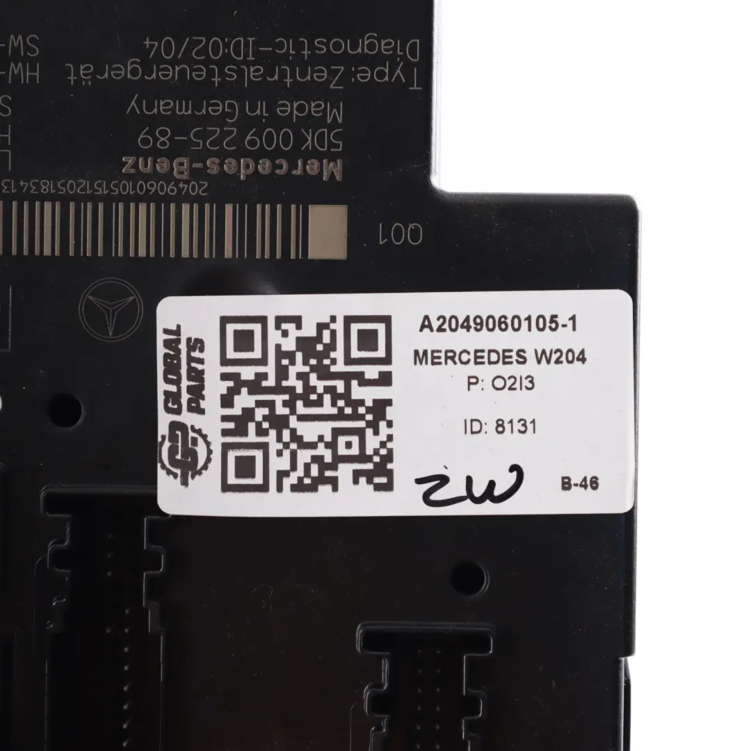 Mercedes W204 SAM Módulo Unidad Control Caja Fusibles Relé Trasero - SKU A2049060105-1 - Número de pieza A2049060105