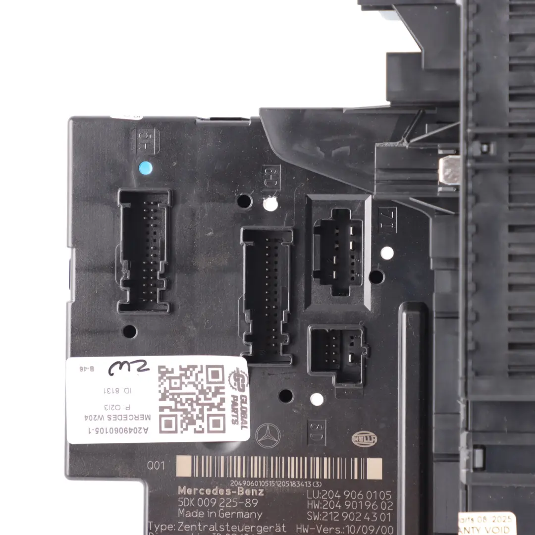 Mercedes W204 SAM Módulo Unidad Control Caja Fusibles Relé Trasero - SKU A2049060105-1 - Número de pieza A2049060105