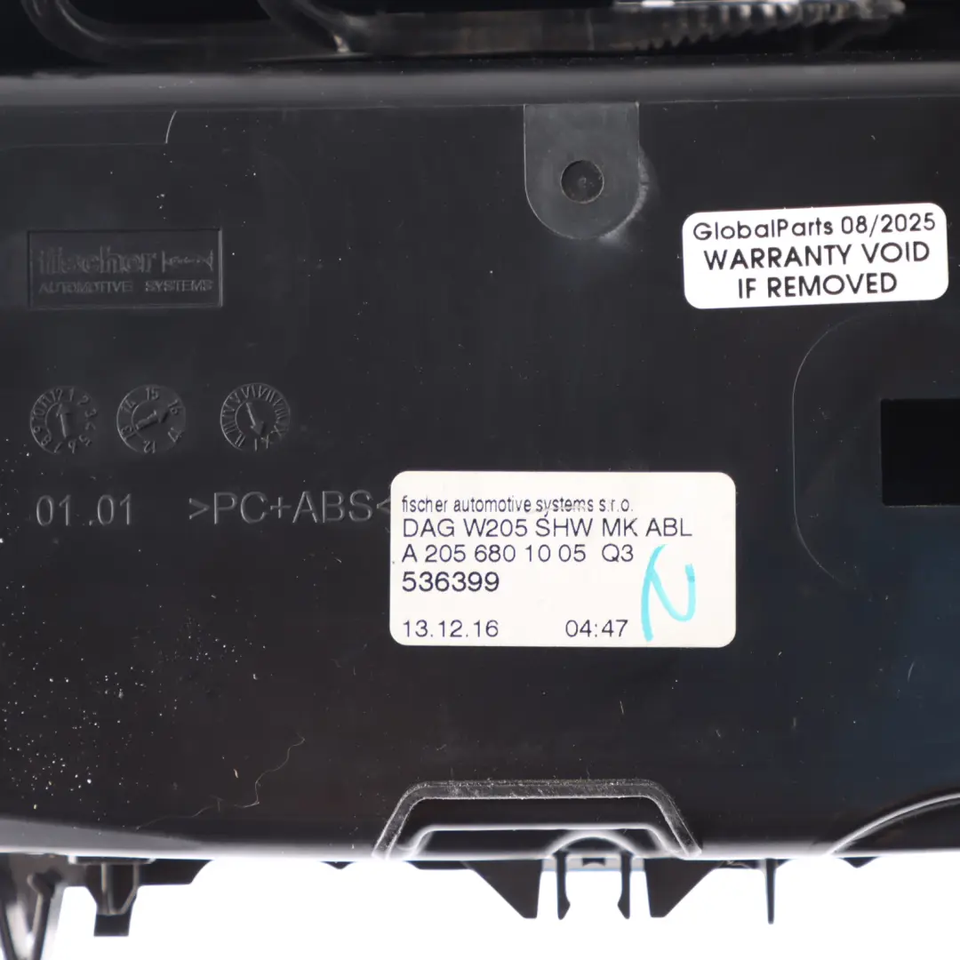 Consola Central Delantera Portavasos Negro 12V para Mercedes W205 con número de pieza A2056801005 Mercedes W205 Consola Central Delantera Portavasos Negro 12V - SKU A2056801005-3 - Número de pieza A2056801005