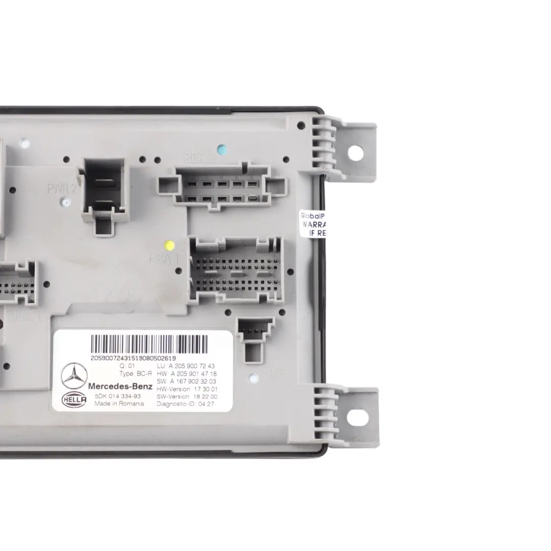 Module Central Gateway Control Unit BC-R to Mercedes S205 X253 Comfort with Part number A2059007243 Mercedes S205 X253 Comfort Module Central Gateway Control Unit BC-R - SKU A2059007243 - Part number A2059007243