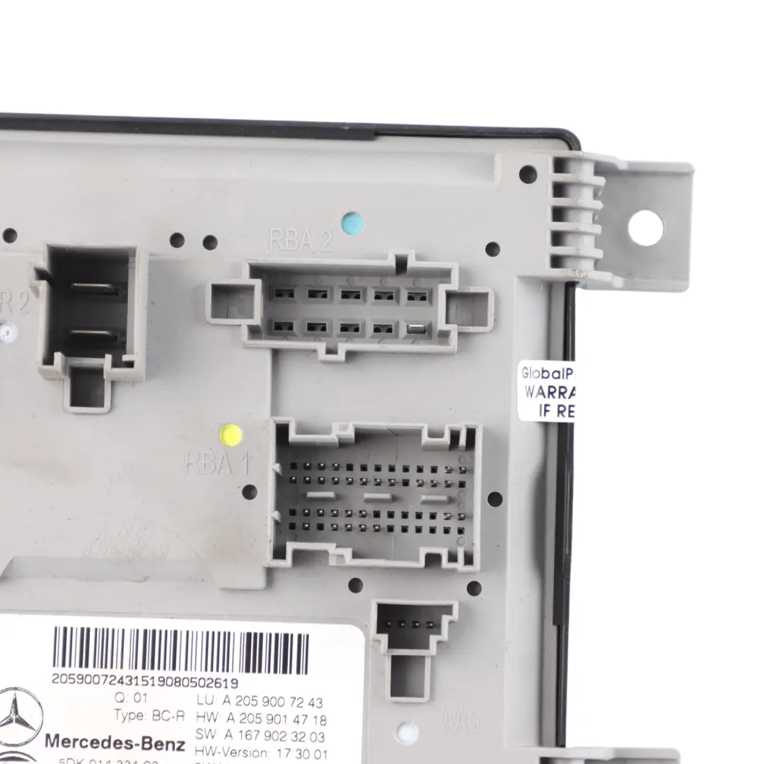 Module Central Gateway Control Unit BC-R to Mercedes S205 X253 Comfort with Part number A2059007243 Mercedes S205 X253 Comfort Module Central Gateway Control Unit BC-R - SKU A2059007243 - Part number A2059007243