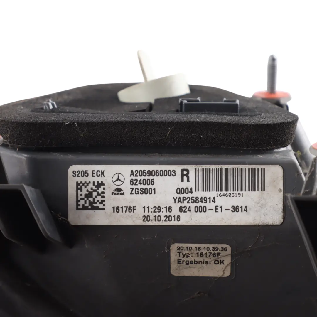 Tail Light Lamp Outer LED Right O/S to Mercedes W205 S205 Rear with Part number A2059060003 Mercedes W205 S205 Rear Tail Light Lamp Outer LED Right O/S - SKU A2059060003 - Part number A2059060003