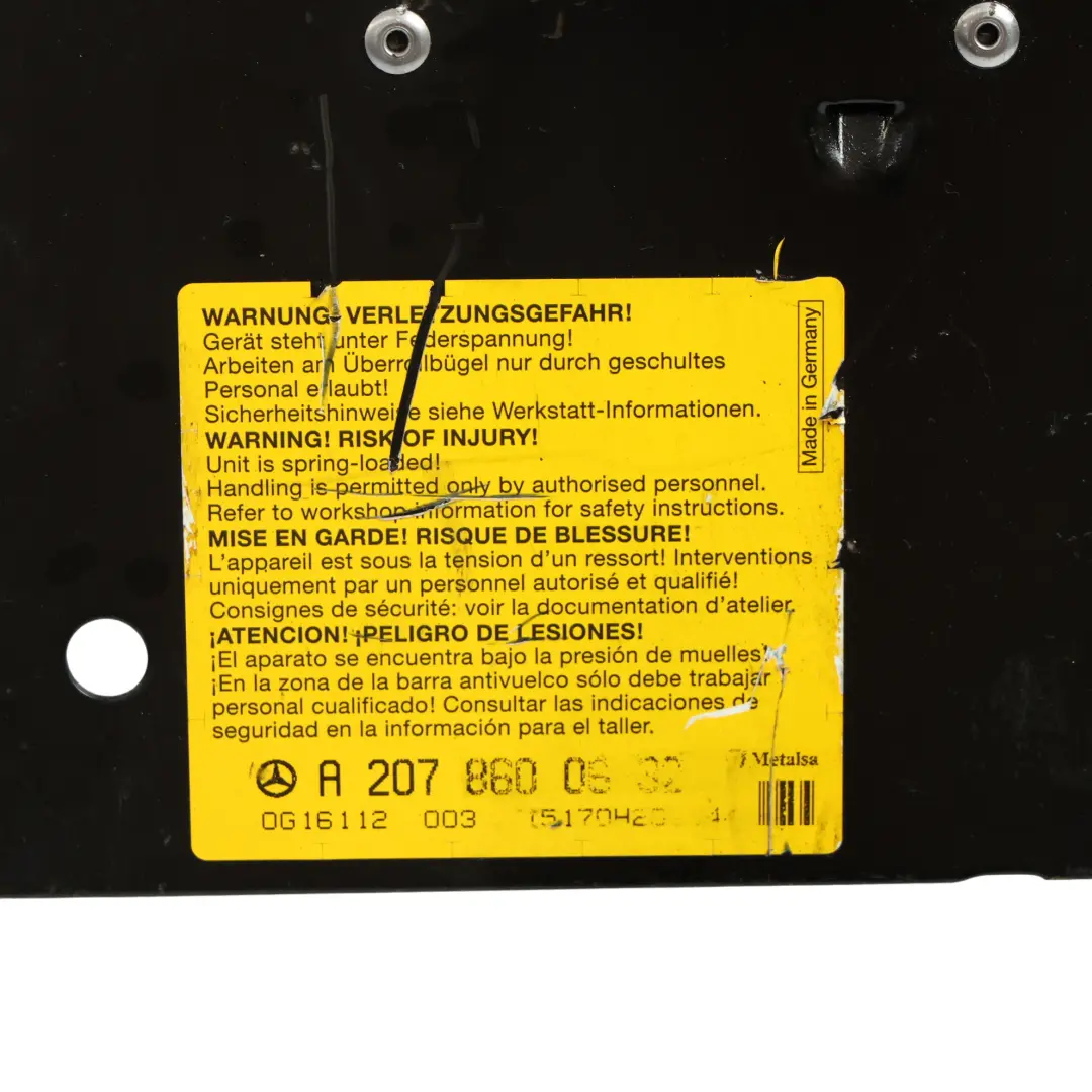 Mercedes A207 Cabrio Zagłówek Kanapy Tylny Prawy Pałąk Bezpieczeństwa - SKU A2078600632 - Numer Części A2078600632