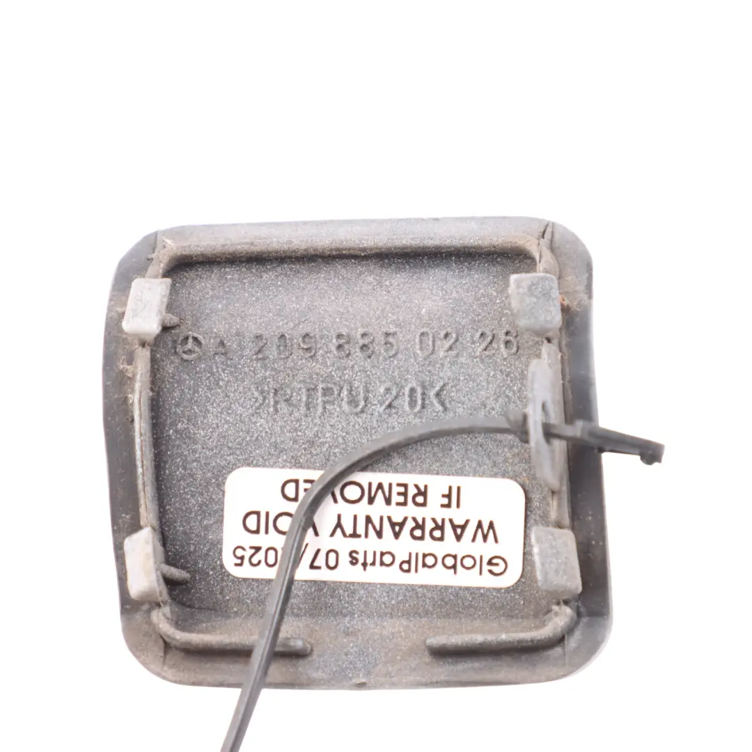 Tow Hook Cover Cap A2038850826 Iridium Silver - 775 to Mercedes C209 A209 Rear with Part number A2098850226 Mercedes C209 A209 Rear Tow Hook Cover Cap A2038850826 Iridium Silver - 775 - SKU A2098850226-IRS - Part number A2098850226