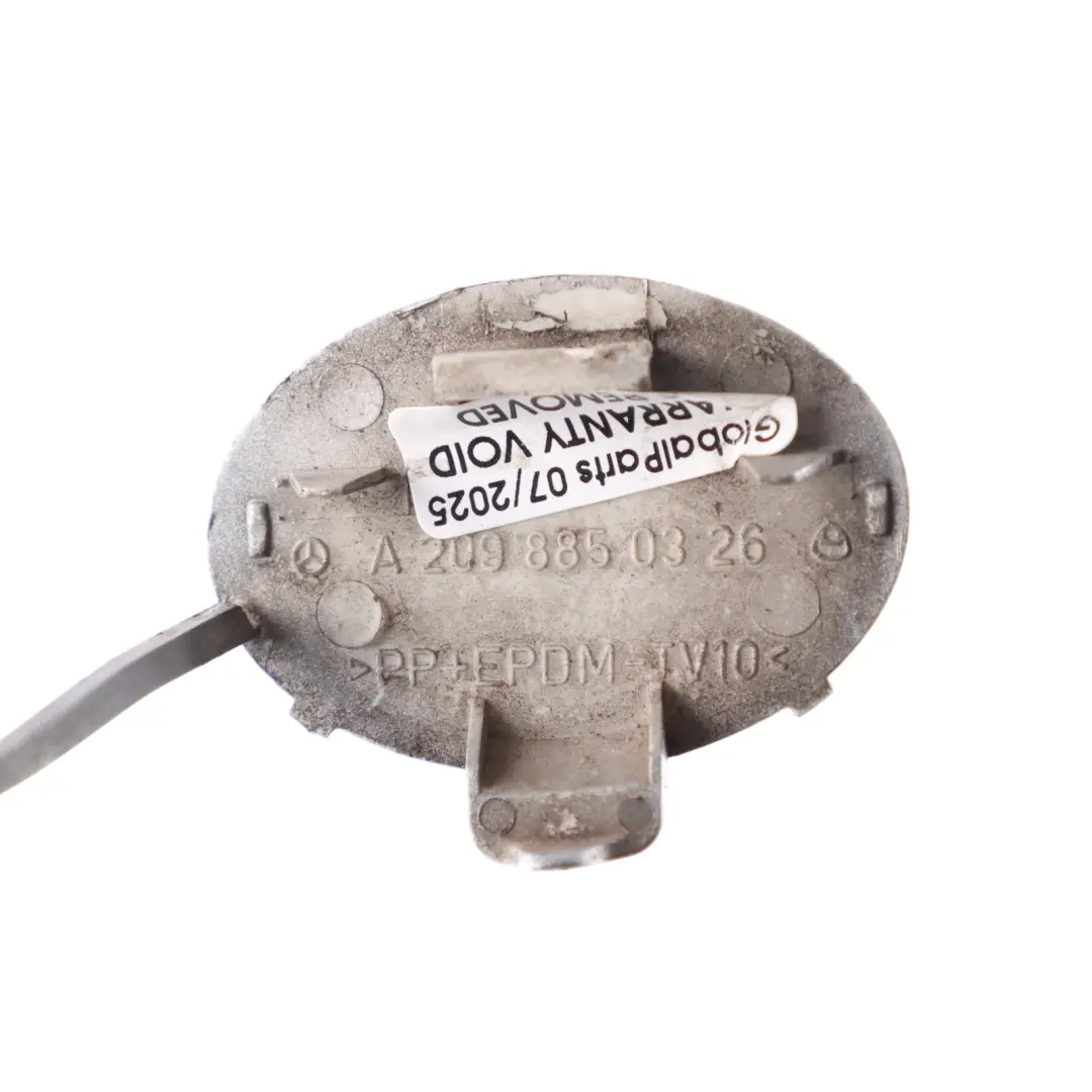 Flap Towing Eye Cover Rear Bumper Iridium Silver - 775 to Mercedes C209 with Part number A2098850326 Mercedes C209 Flap Towing Eye Cover Rear Bumper Iridium Silver - 775 - SKU A2098850326-IRS - Part number A2098850326