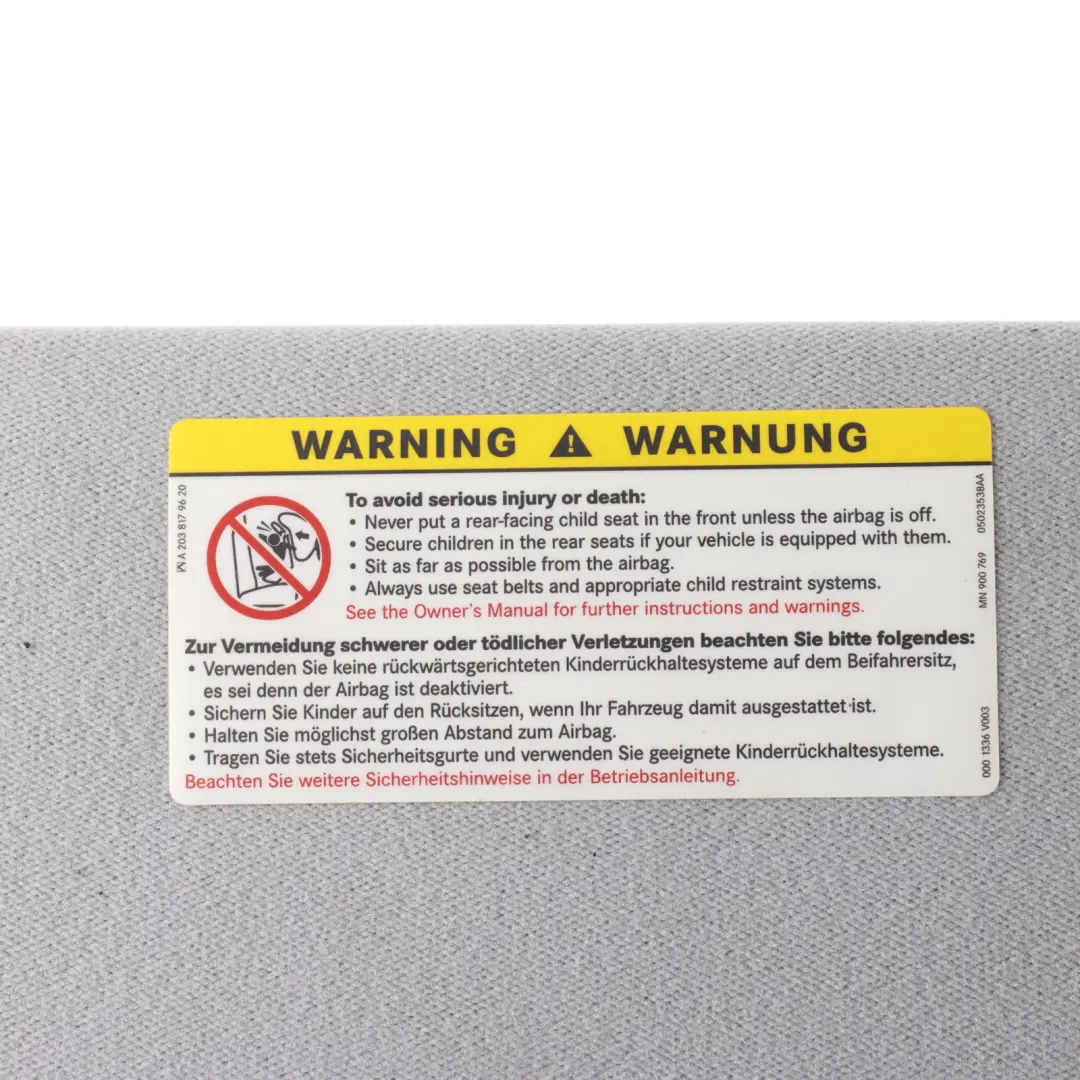 Mercedes S211 W211 Sun Visor Cover Panel Left N/S Grey - SKU A2118100310 - Part number A2118100310