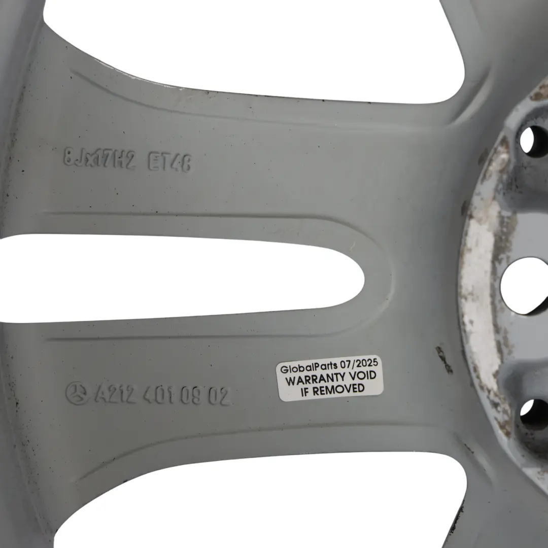 Mercedes W212 Silver Alloy Wheel Rim 5-Double Spoke 17" ET:48 8J - SKU A2124010902-4 - Part number A2124010902
