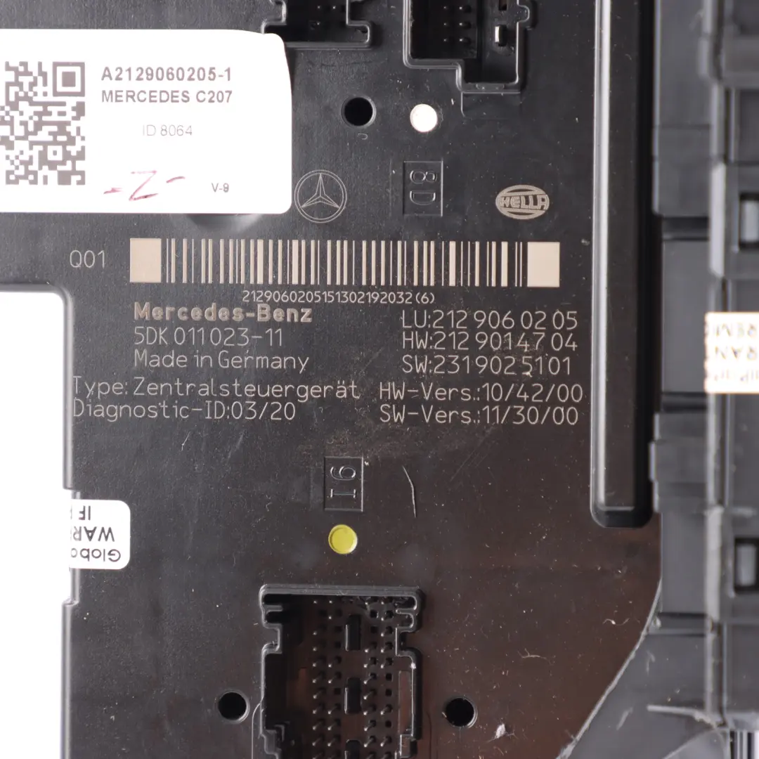  SAM Module Mercedes W207 W212 Rear Control Unit ECU - SKU A2129060205-1 - Part number A2129060205