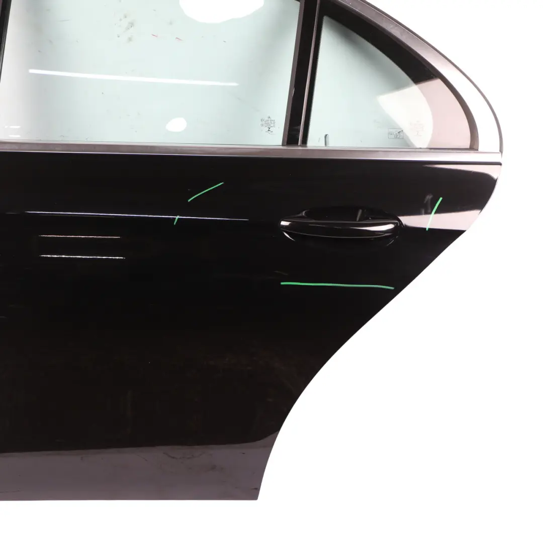 Mercedes W213 Saloon Door Rear Left N/S Obsidian Black Metallic - 197 - SKU A2137300105-OB - Part number A2137200105