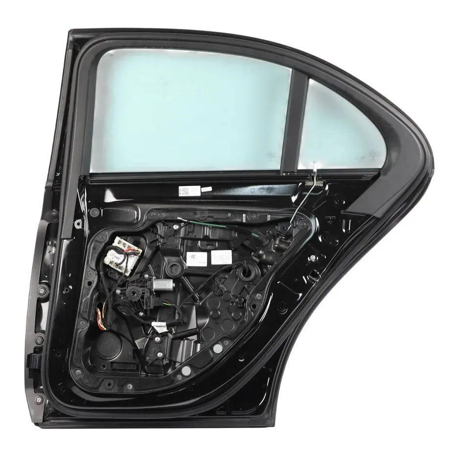 Door Rear Right O/S Obsidian Black Metallic - 197 to Mercedes W213 Saloon with Part number A2137300205 Mercedes W213 Saloon Door Rear Right O/S Obsidian Black Metallic - 197 - SKU A2137300205-OB - Part number A2137300205