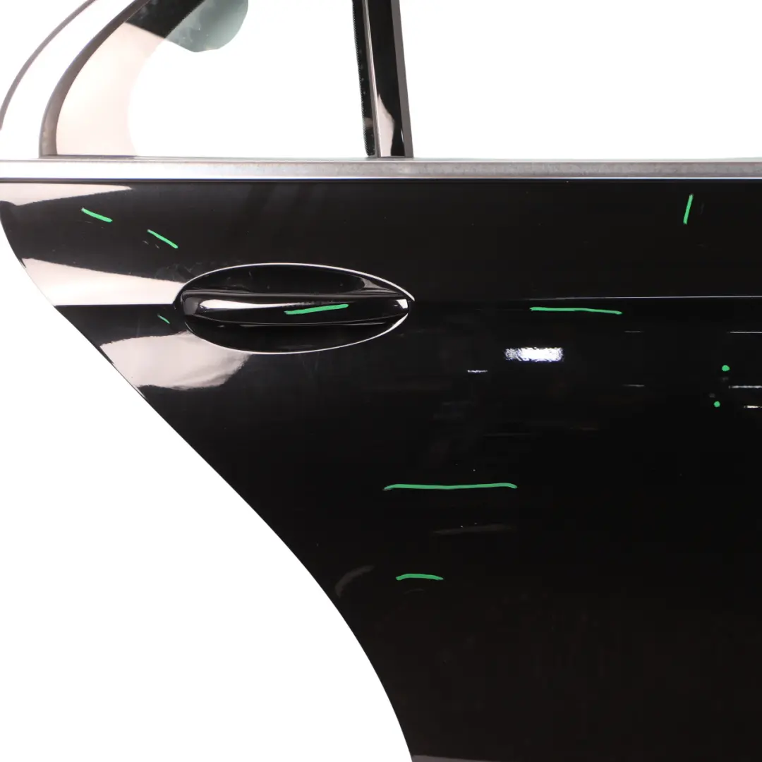 Door Rear Right O/S Obsidian Black Metallic - 197 to Mercedes W213 Saloon with Part number A2137300205 Mercedes W213 Saloon Door Rear Right O/S Obsidian Black Metallic - 197 - SKU A2137300205-OB - Part number A2137300205