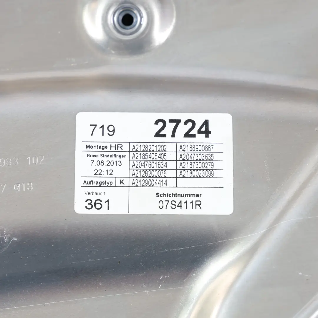 Mercedes CLS W218 Alzacristalli Posteriore Destro Regolatore - SKU A2187300479-1 - Numero di parte A2187300479