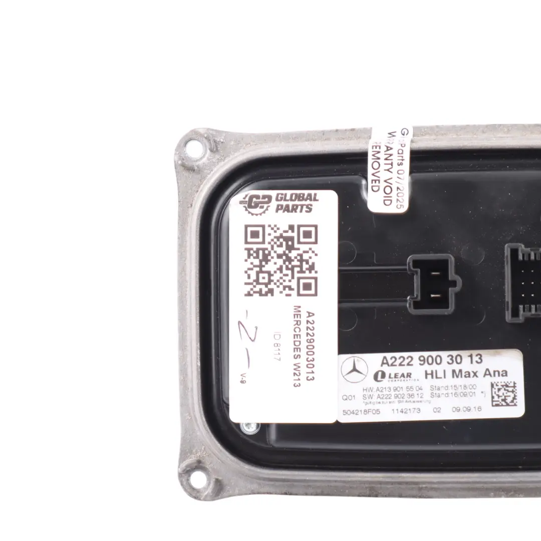Headlight Ballast Control Module Unit ECU to Mercedes W213 with Part number A2229003013 Mercedes W213 Headlight Ballast Control Module Unit ECU - SKU A2229003013 - Part number A2229003013