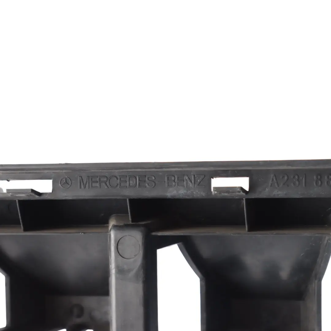 Bumper Centre Holder Rear Bracket Mounting Panel to Mercedes R231 with Part number A2318850565 Mercedes R231 Bumper Centre Holder Rear Bracket Mounting Panel - SKU A2318850565 - Part number A2318850565