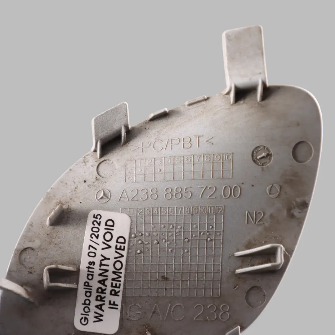 Front Bumper Tow Eye Hook Cover Cap Diamond White Metallic - 799 to Mercedes C238 with Part number A2388857200 Mercedes C238 Front Bumper Tow Eye Hook Cover Cap Diamond White Metallic - 799 - SKU A2388857200-DWM - Part number A2388857200