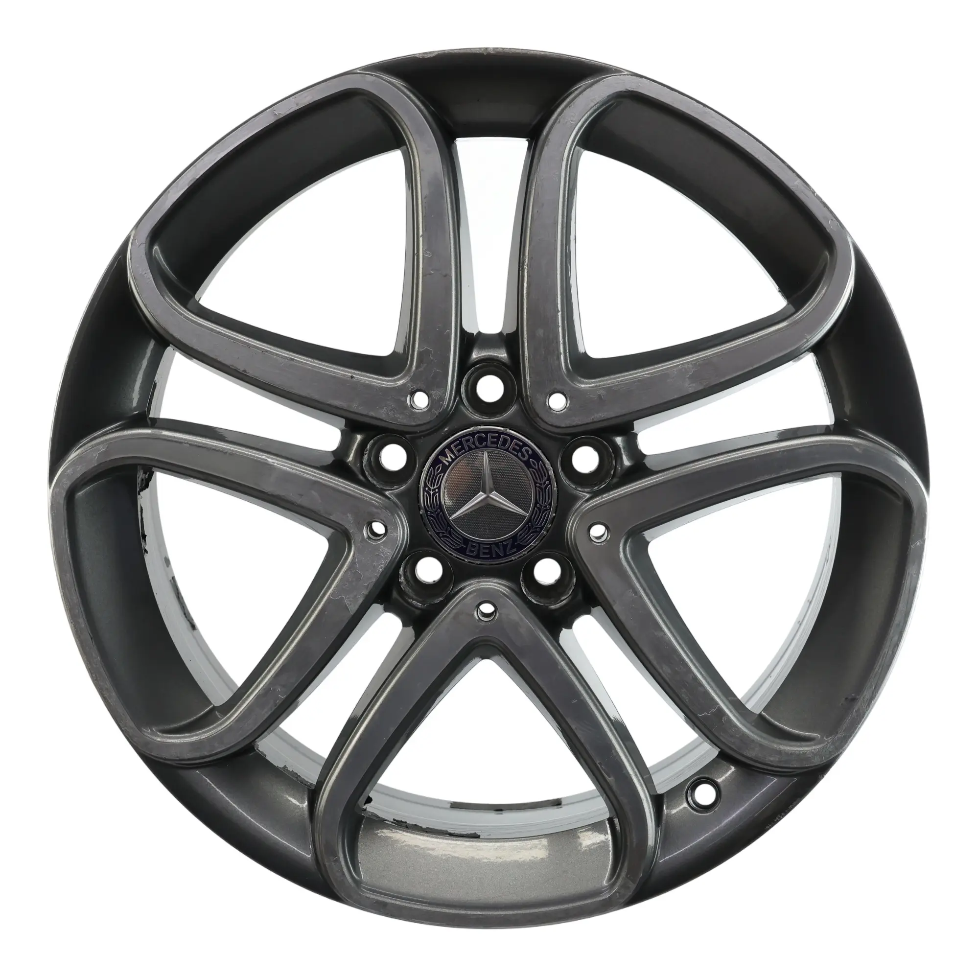 Mercedes W176 Wheel Alloy Rim 17" 5 Double Spoke ET:52.5 7.5J A2464010302
