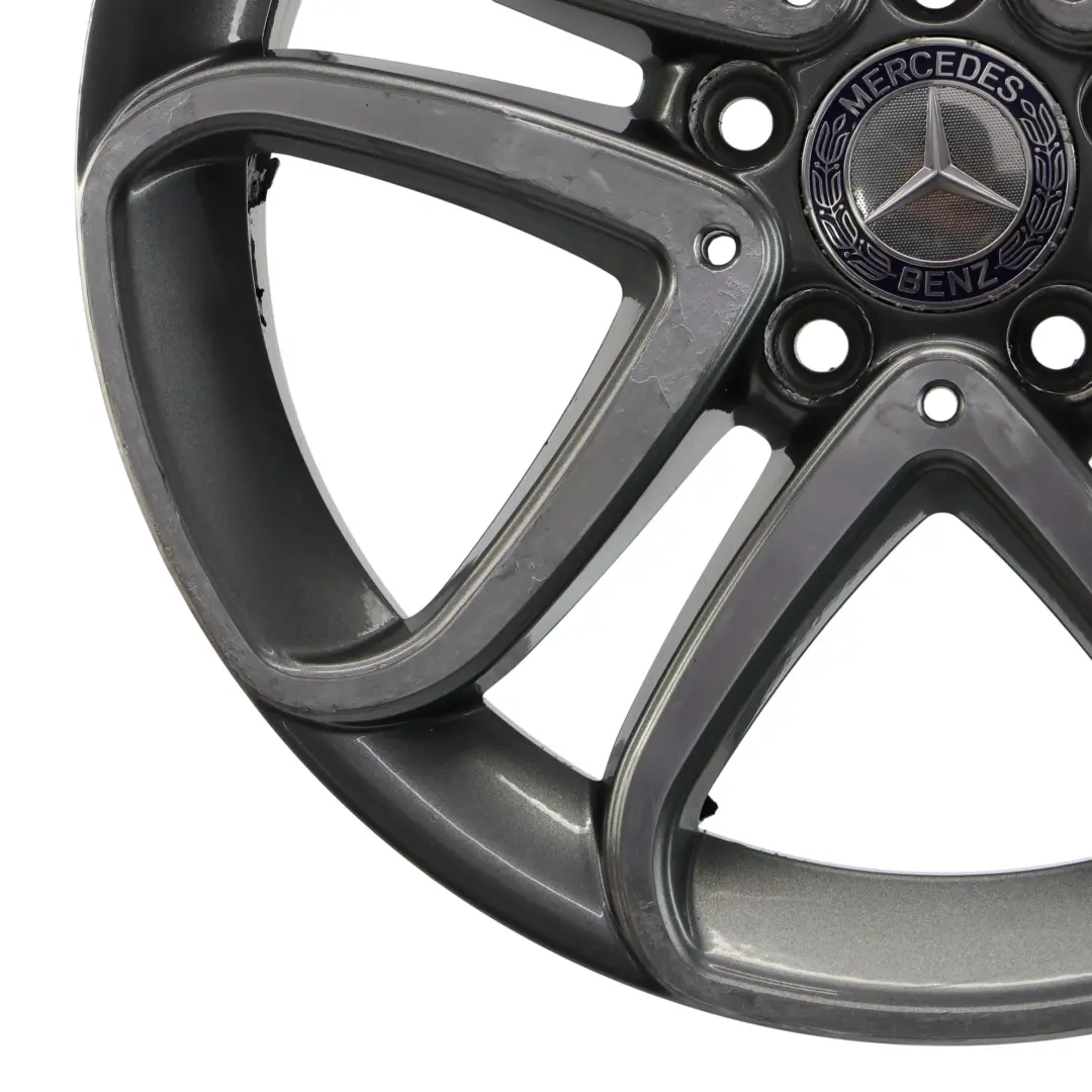 Mercedes W176 Wheel Alloy Rim 17" 5 Double Spoke ET:52.5 7.5J - SKU A2464010302-2 - Part number A2464010302