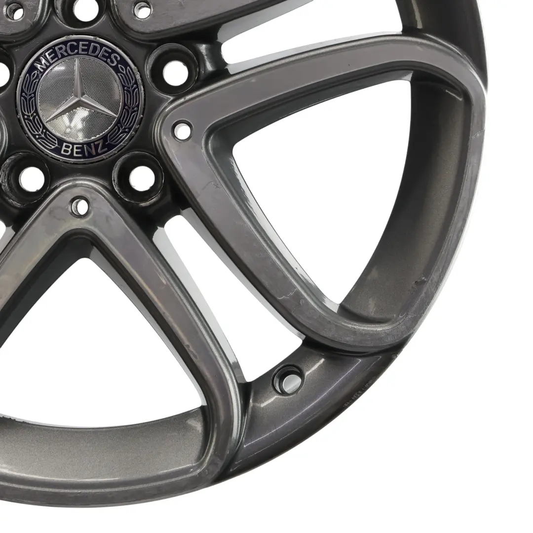 Mercedes W176 Wheel Alloy Rim 17" 5 Double Spoke ET:52.5 7.5J - SKU A2464010302-2 - Part number A2464010302