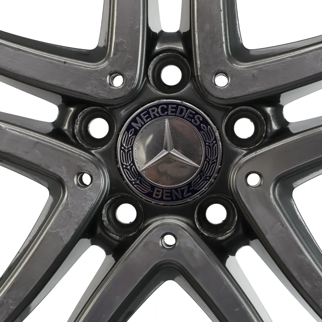 Mercedes W176 Wheel Alloy Rim 17" 5 Double Spoke ET:52.5 7.5J - SKU A2464010302-2 - Part number A2464010302