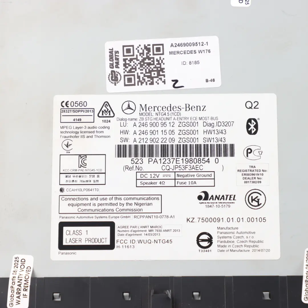 Multimedia Switch CD Player Radio Head Unit to Mercedes X156 C117 W176 with Part number A2469009512 Mercedes X156 C117 W176 Multimedia Switch CD Player Radio Head Unit - SKU A2469009512-1 - Part number A2469009512