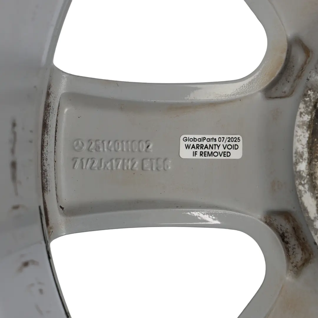 Llanta Aleación Plata 17" 7,5J ET:56 5 Radios para Mercedes W164 W251 con número de pieza A2514011002 Mercedes W164 W251 Llanta Aleación Plata 17" 7,5J ET:56 5 Radios - SKU A2514011002-1 - Número de pieza A2514011002