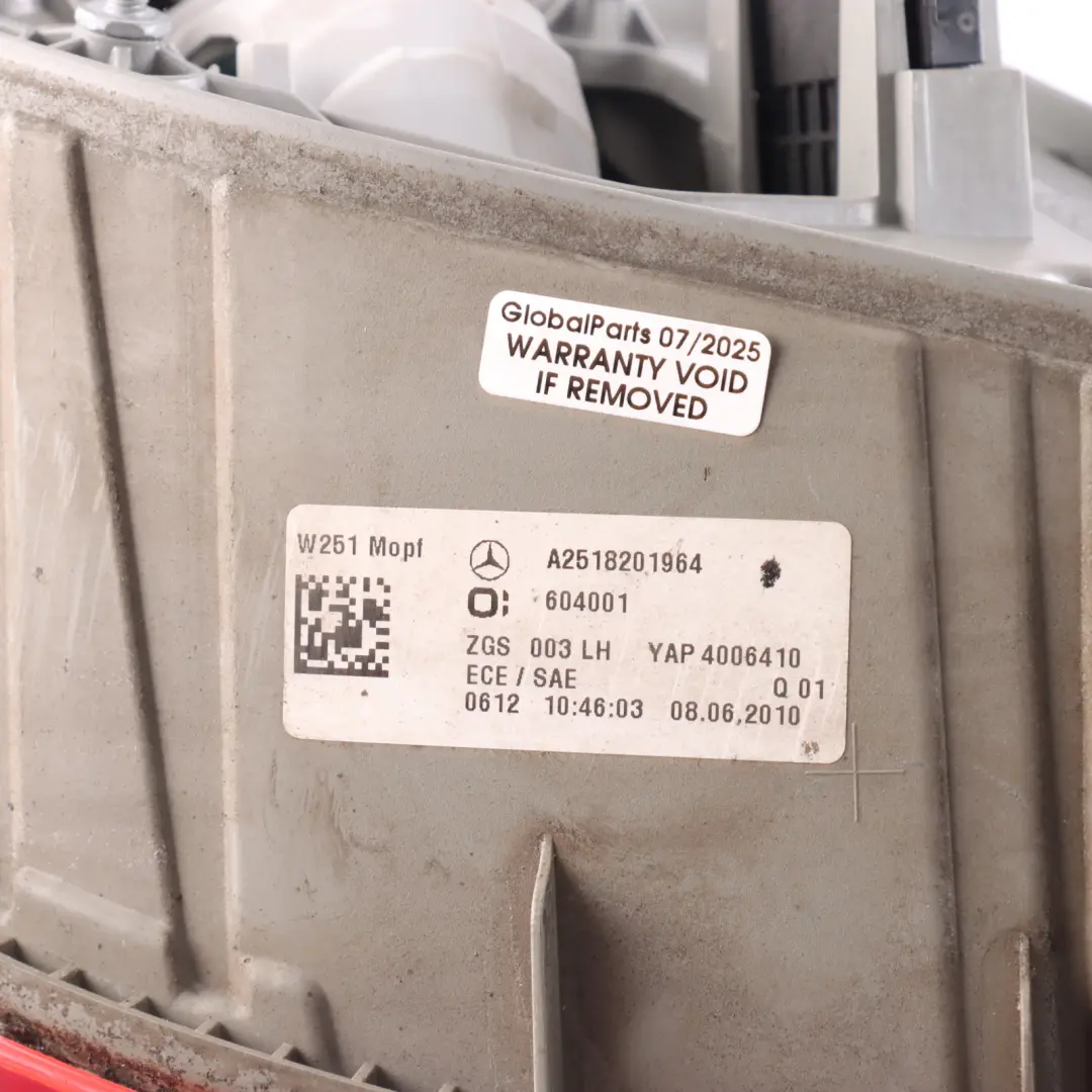 Tail Light Lamp Side Panel Rear Left N/S to Mercedes W251 with Part number A2518201964 Mercedes W251 Tail Light Lamp Side Panel Rear Left N/S - SKU A2518201964 - Part number A2518201964