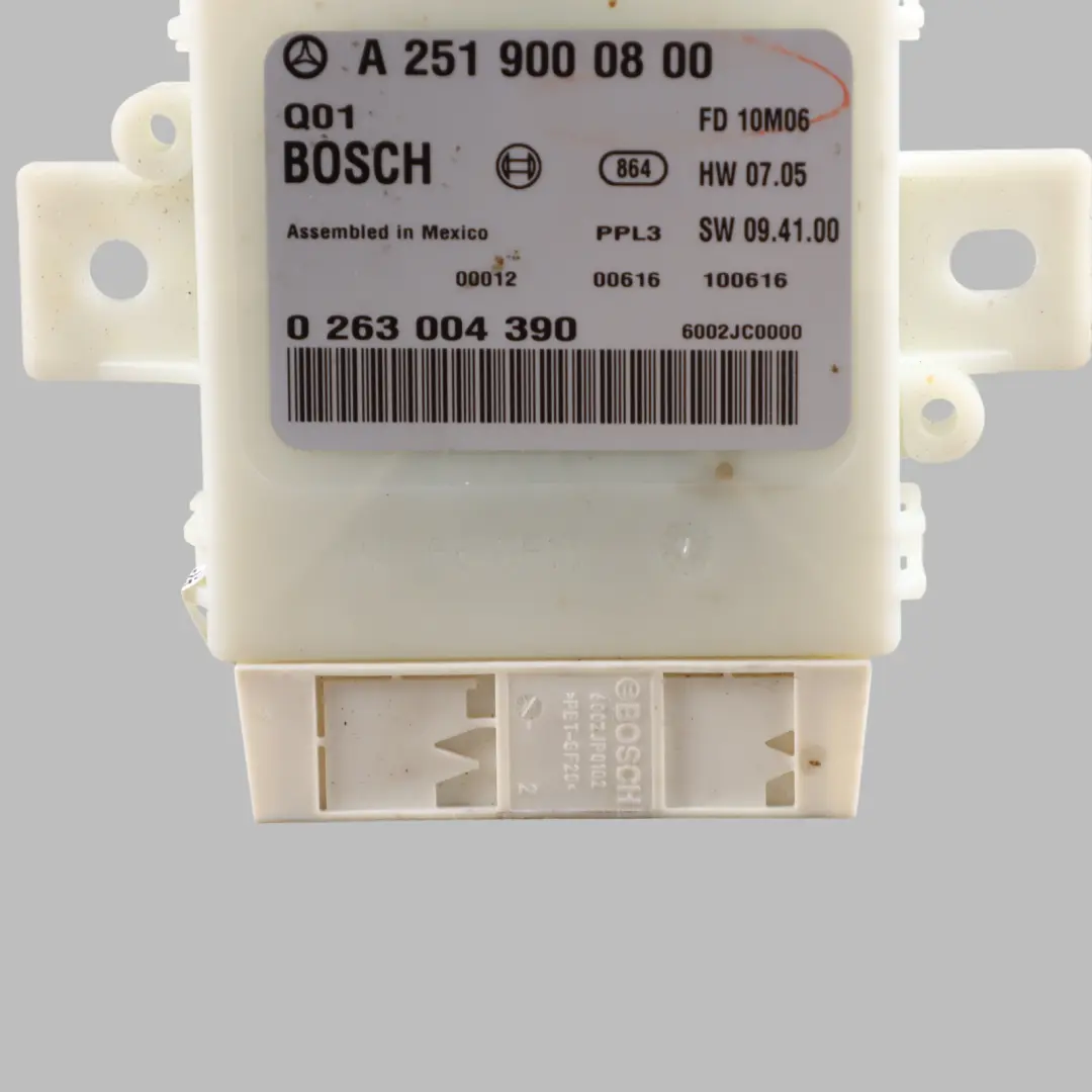 PDC Parking Assistant Control Unit Module ECU to Mercedes W251 with Part number A2519000800 Mercedes W251 PDC Parking Assistant Control Unit Module ECU - SKU A2519000800 - Part number A2519000800