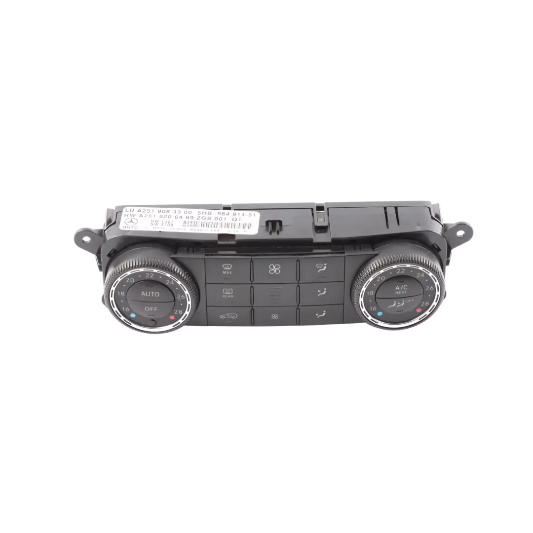 Condizionata A/C Pannello Interruttore per Mercedes V251 Aria con numero di parte A2519063300 Mercedes V251 Aria Condizionata A/C Pannello Interruttore - SKU A2519063300 - Numero di parte A2519063300