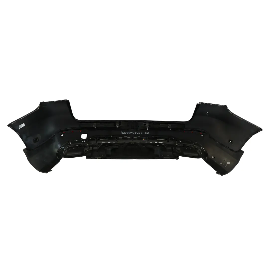 Bumper AMG Trim Panel Obsidian Black Metallic - 197 to Mercedes C253 X253 Rear with Part number A2538801403 Mercedes C253 X253 Rear Bumper AMG Trim Panel Obsidian Black Metallic - 197 - SKU A2538801403-OB - Part number A2538801403