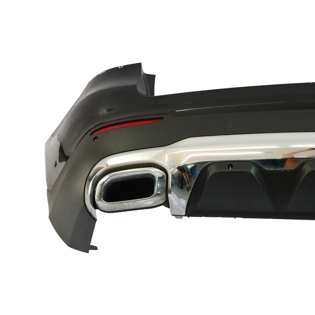 Bumper AMG Trim Panel Obsidian Black Metallic - 197 to Mercedes C253 X253 Rear with Part number A2538801403 Mercedes C253 X253 Rear Bumper AMG Trim Panel Obsidian Black Metallic - 197 - SKU A2538801403-OB - Part number A2538801403