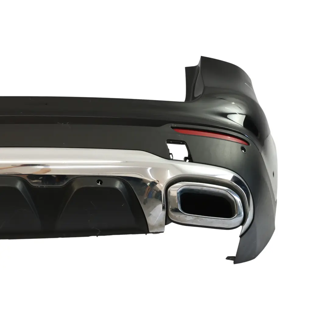 Bumper AMG Trim Panel Obsidian Black Metallic - 197 to Mercedes C253 X253 Rear with Part number A2538801403 Mercedes C253 X253 Rear Bumper AMG Trim Panel Obsidian Black Metallic - 197 - SKU A2538801403-OB - Part number A2538801403