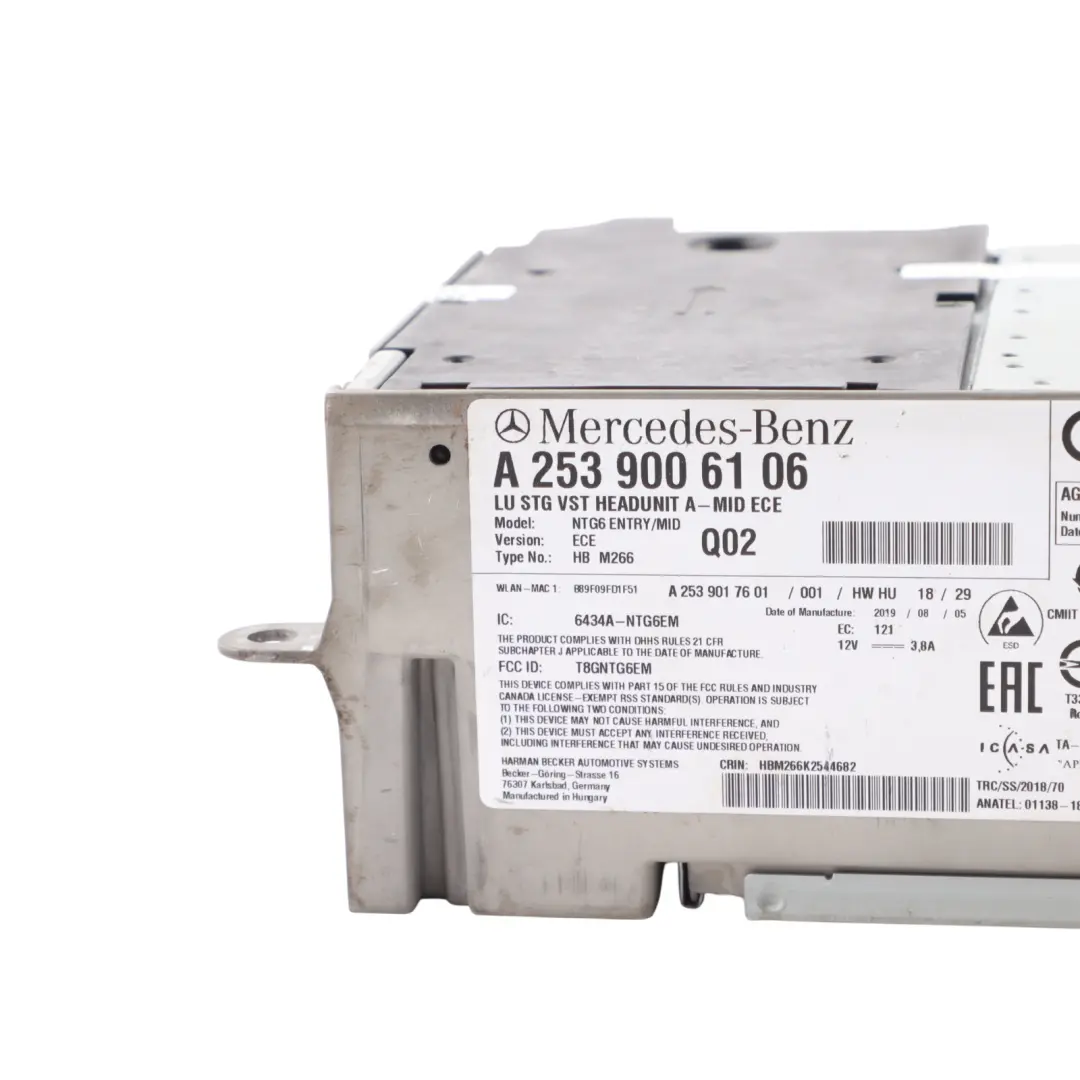 W253 Multimedia CD Player Audio Stereo Radio Head Unit to Mercedes GLC with Part number A2539006106 Mercedes GLC W253 Multimedia CD Player Audio Stereo Radio Head Unit - SKU A2539006106 - Part number A2539006106