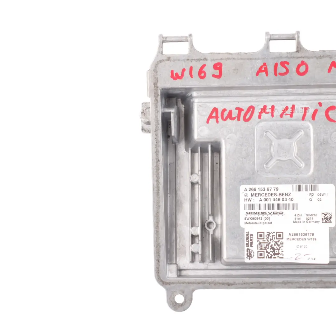 A150 M266.920 95HP Engine Control Module Automatic to Mercedes W169 with Part number A2661536779 Mercedes W169 A150 M266.920 95HP Engine Control Module Automatic - SKU A2661536779 - Part number A2661536779