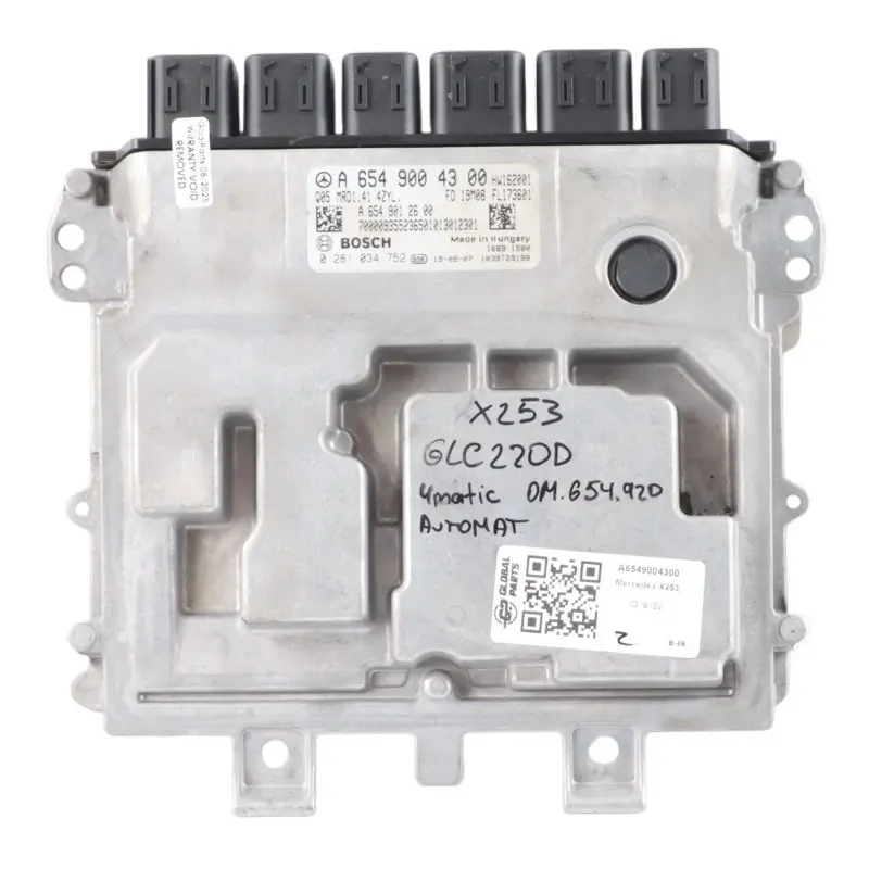 GLC220 4Matic OM654.920 Engine Control ECU Automatic to Mercedes X253 with Part number A6549004300 Mercedes X253 GLC220 4Matic OM654.920 Engine Control ECU Automatic - SKU A6549004300 - Part number A6549004300