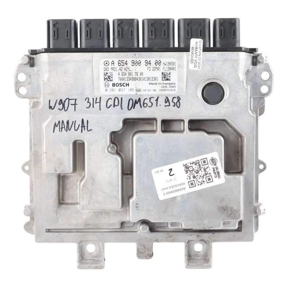 651.958 143HP Engine Control ECU Manual to Mercedes W906 314 CDI with Part number A6549009400 Mercedes W906 314 CDI 651.958 143HP Engine Control ECU Manual - SKU A6549009400-5 - Part number A6549009400