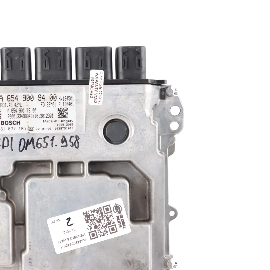 651.958 143HP Engine Control ECU Manual to Mercedes W906 314 CDI with Part number A6549009400 Mercedes W906 314 CDI 651.958 143HP Engine Control ECU Manual - SKU A6549009400-5 - Part number A6549009400