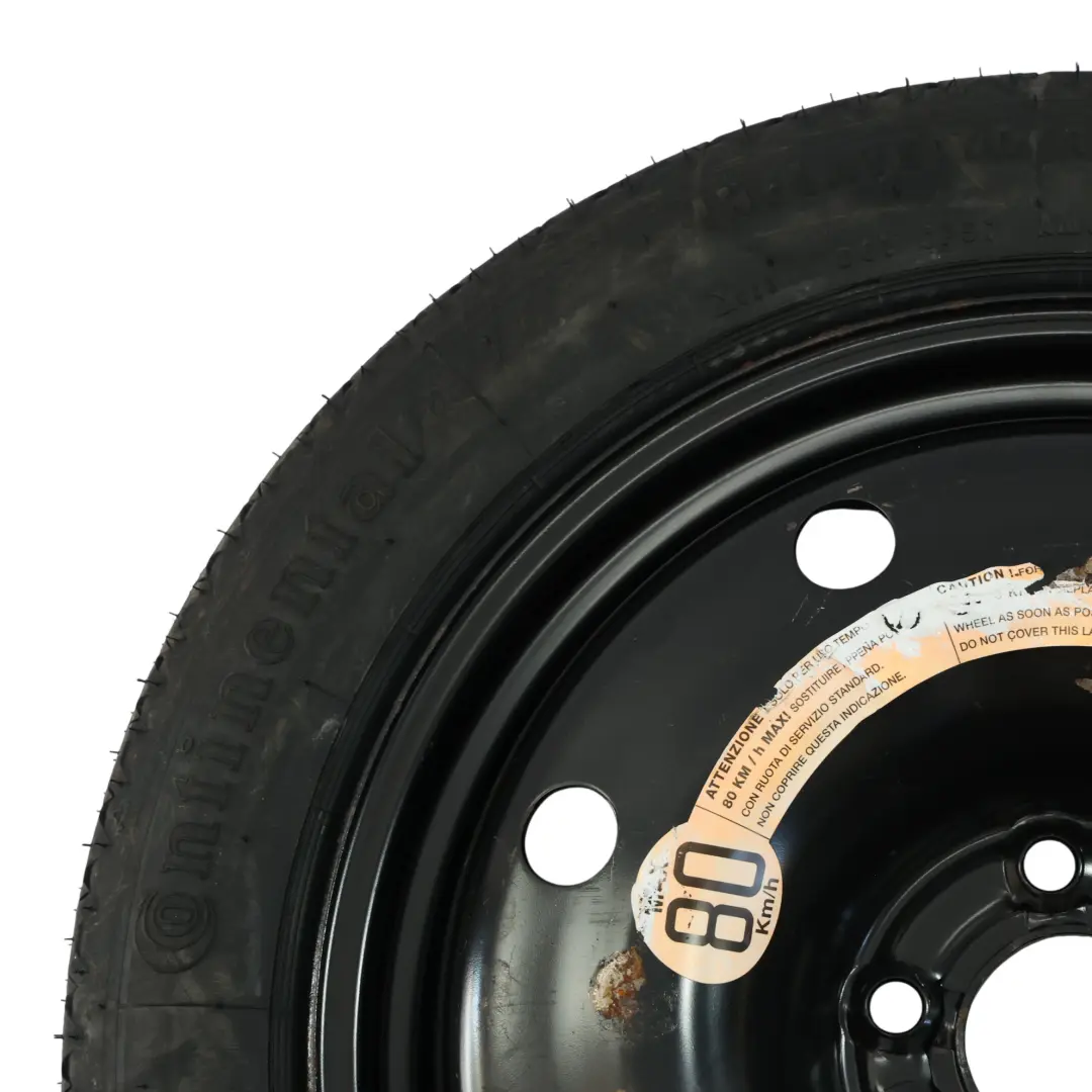 Alfa Romeo Giulietta Spare Wheel Compact Steel Wheel R17 Continental 125/80 - SKU ALFA-ROMEO-SPARE-WHEEL - Part number ALFA-ROMEO-SPARE-WHEEL