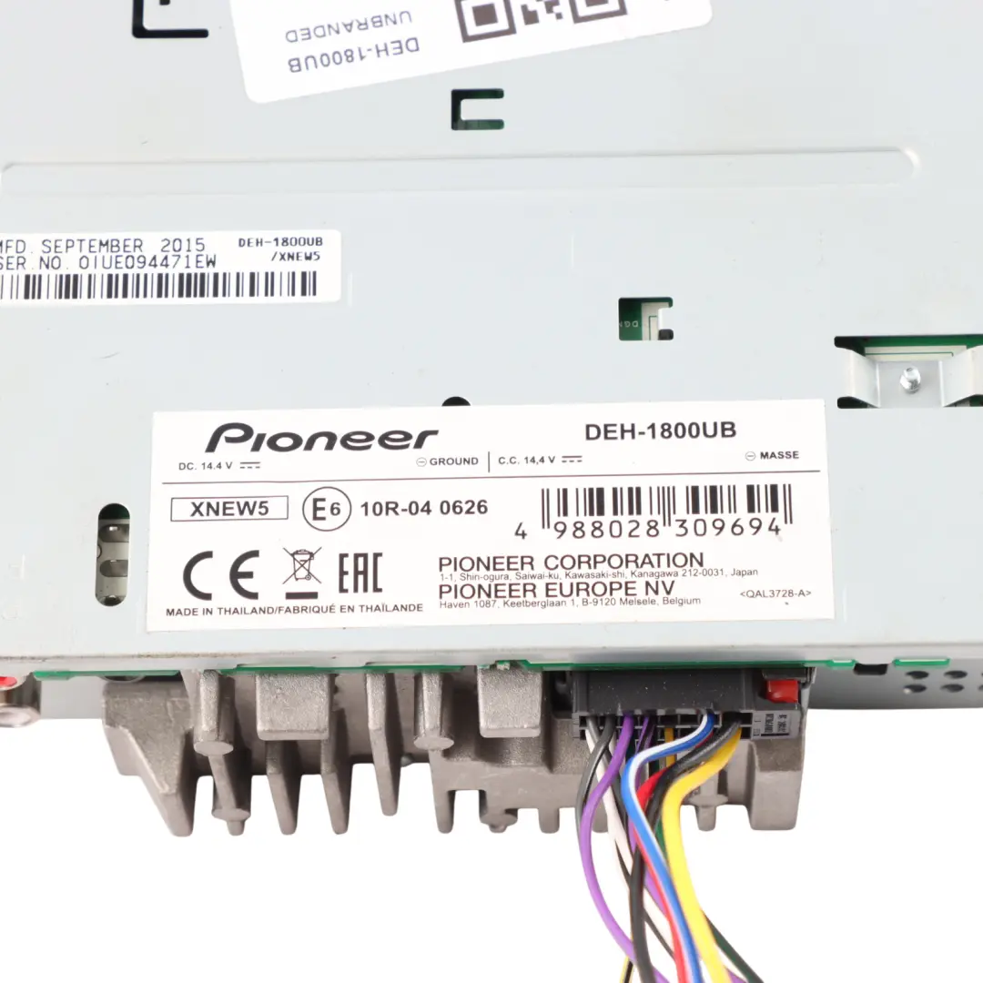 Genuine Pioneer CD AUX USB Car Audio Player 1 DIN Autoradio to with Part number DEH-1800UB Genuine Pioneer CD AUX USB Car Audio Player 1 DIN Autoradio - SKU DEH-1800UB - Part number DEH-1800UB