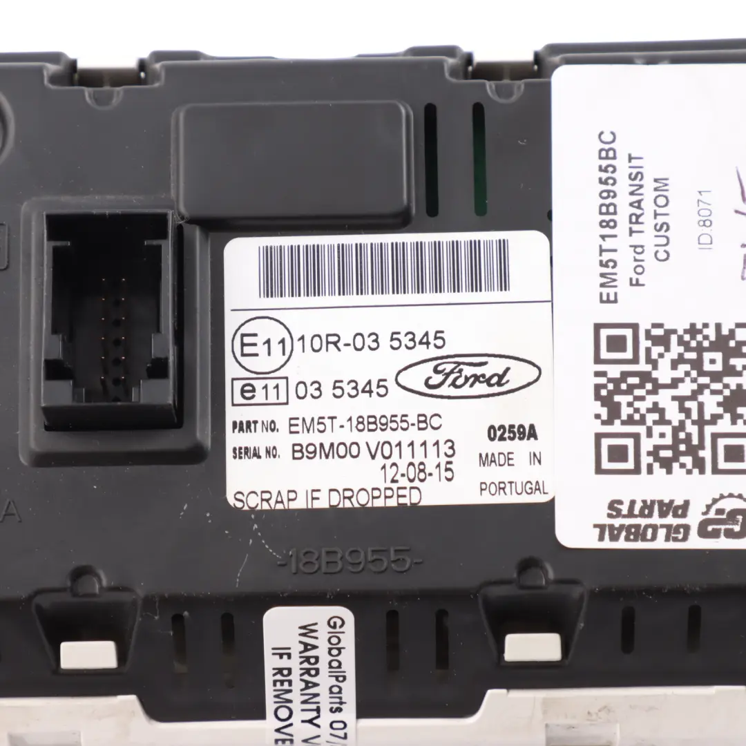 Display Screen Multifunction Head Unit to Ford Transit Connect Dash with Part number EM5T18B955BC Ford Transit Connect Dash Display Screen Multifunction Head Unit - SKU EM5T18B955BC - Part number EM5T18B955BC