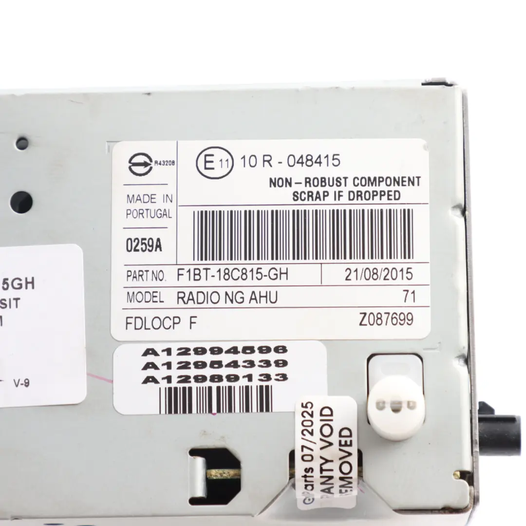 Head Unit CD Player Radio Stereo to Ford Transit Custom with Part number F1BT18C815GH Ford Transit Custom Head Unit CD Player Radio Stereo - SKU F1BT18C815GH - Part number F1BT18C815GH