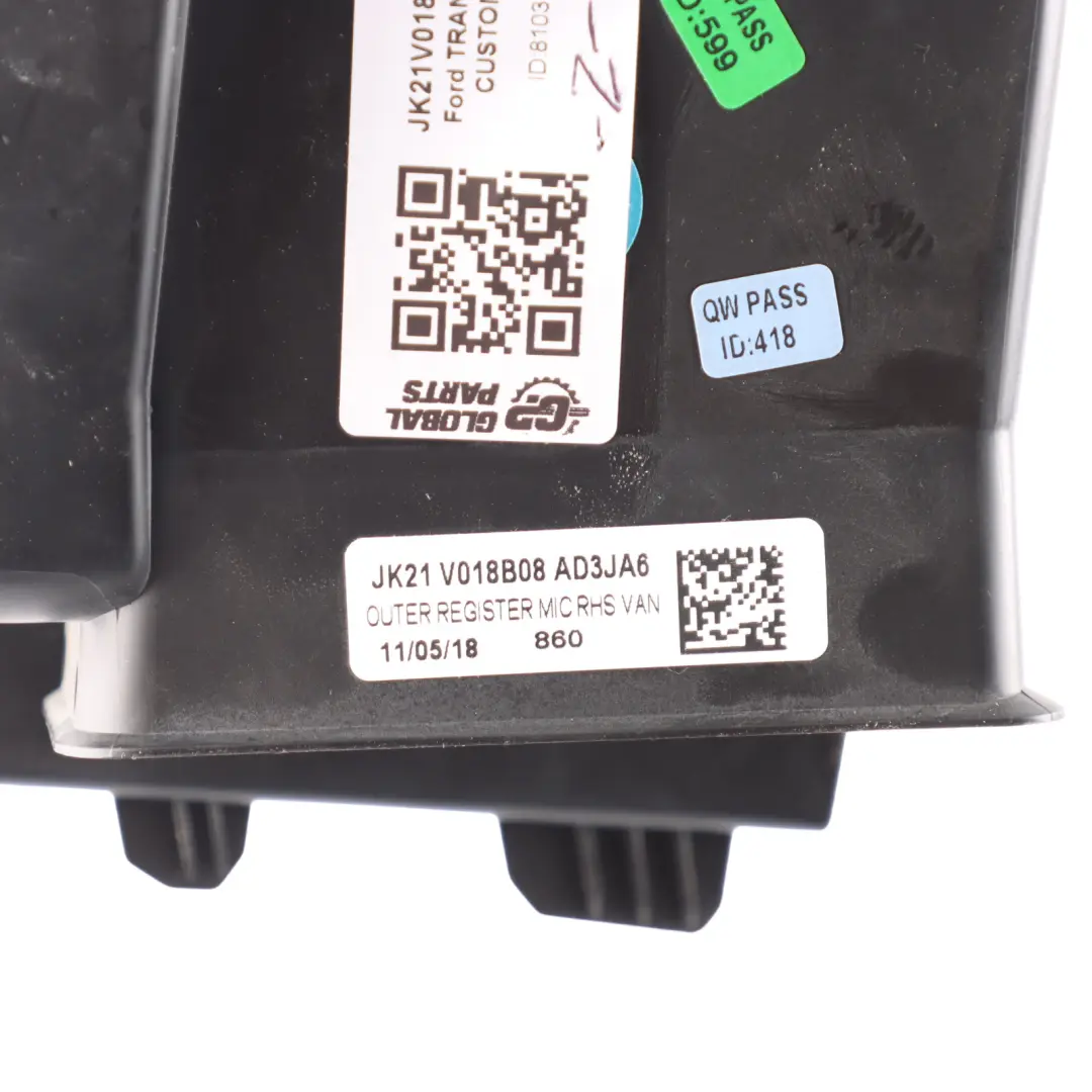 Mk1 Salpicadero Rejilla Conducto Aire Derecha JK21-V018B08 para Ford Transit Custom con número de pieza JK21V018B08 Ford Transit Custom Mk1 Salpicadero Rejilla Conducto Aire Derecha JK21-V018B08 - SKU JK21V018B08 - Número de pieza JK21V018B08