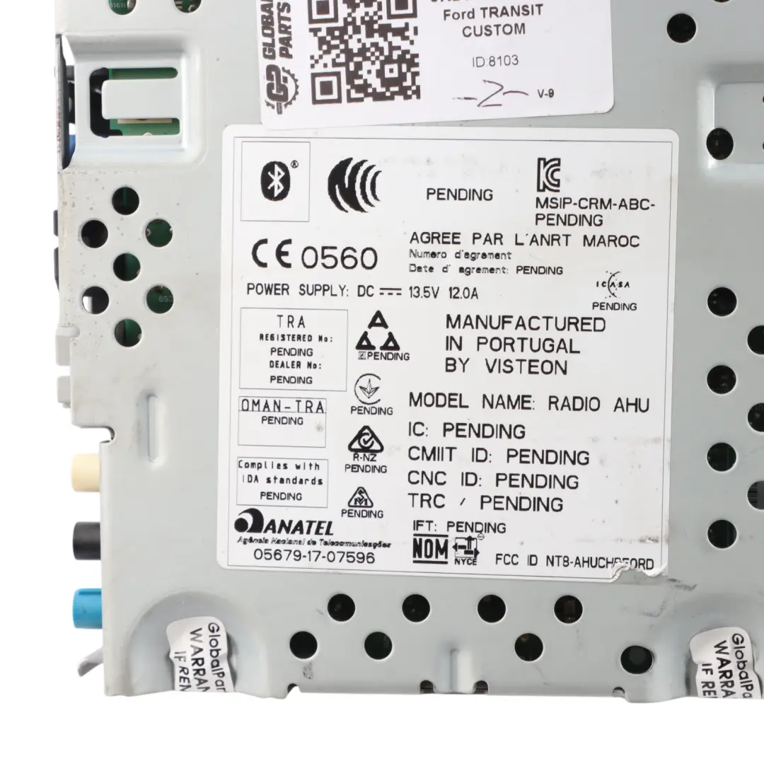 Radio Stereo CD Player Head Unit to Ford Transit Custom with Part number JK2T18D832BL Ford Transit Custom Radio Stereo CD Player Head Unit - SKU JK2T18D832BL - Part number JK2T18D832BL