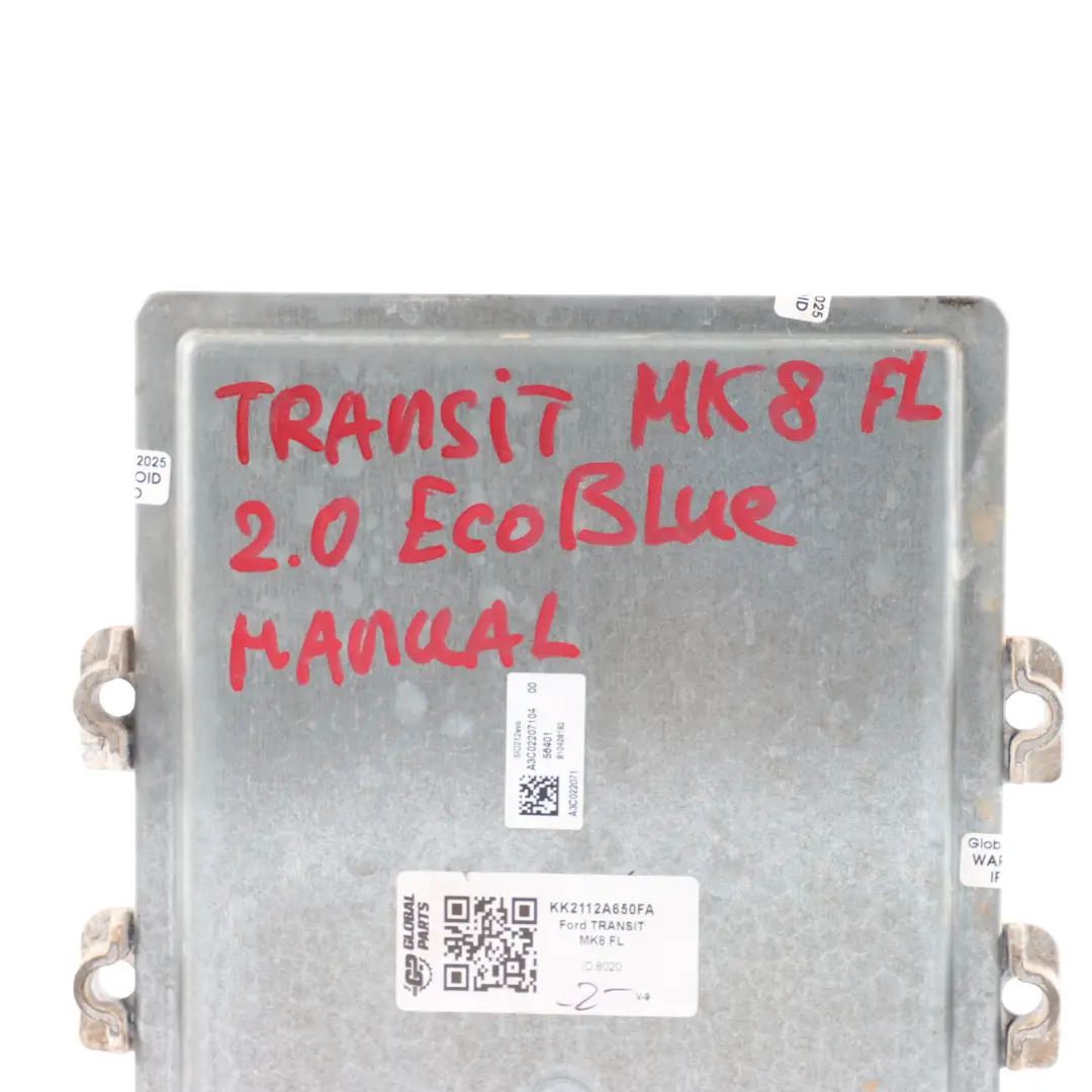 Ford Transit Mk8 2.0 EcoBlue 130HP Engine Control Unit ECU Manual - SKU KK2112A650FA - Part number KK2112A650FA