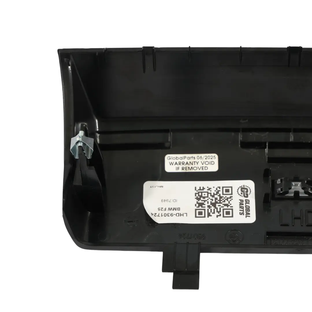 BMW X3 F25 X4 F26 Pannello Rivestimento Centerstack Inferiore Nero - SKU LHD-9301724 - Numero di parte 9301724